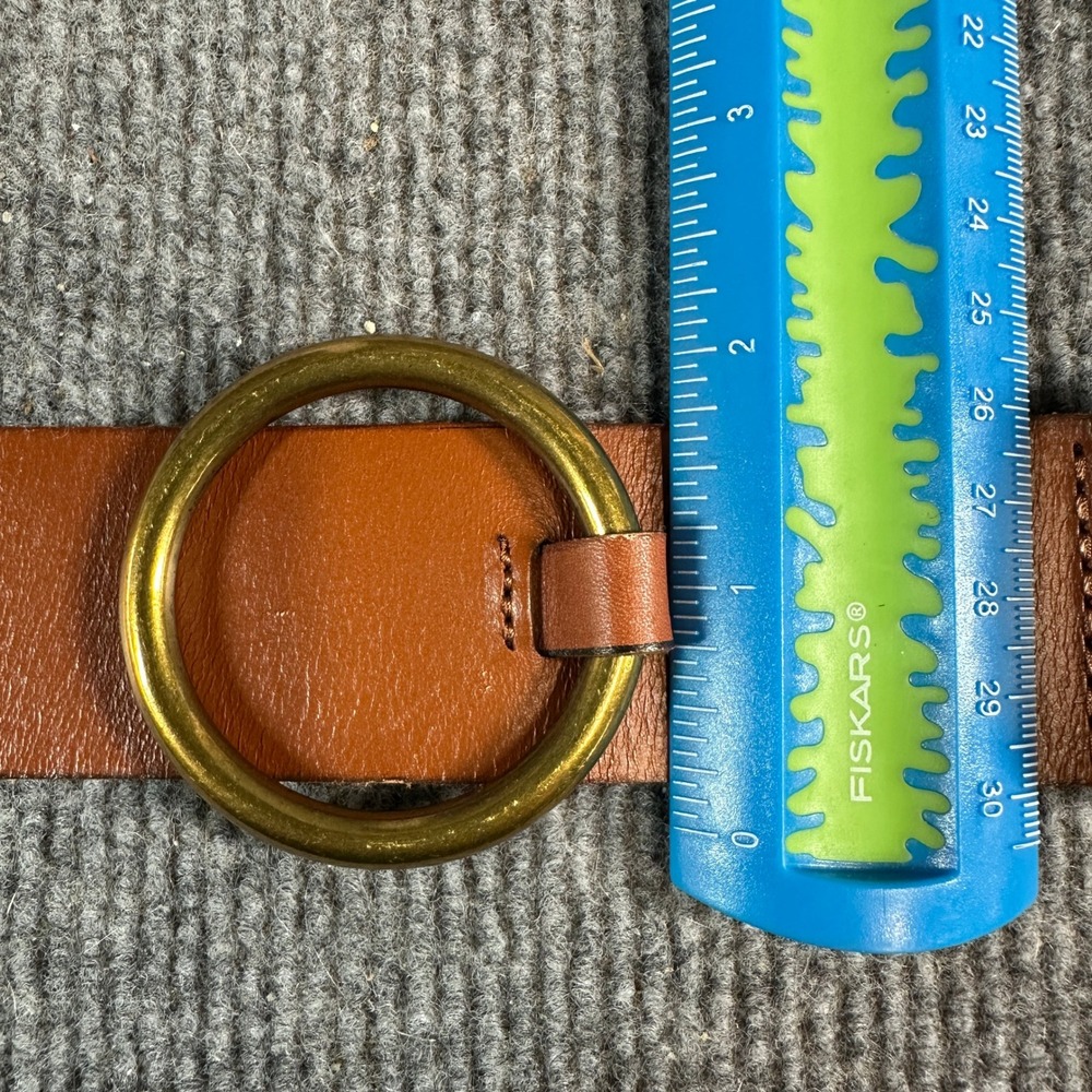 Banana Republic Cognac Brown Cow Leather O-Ring Buckle Belt Womens Size M - Picture 4 of 15